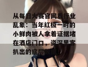 从每日大赛官网看行业乱象：当年红极一时的小鲜肉被人拿着证据堵在酒店门口，资深黑客扒出的底层数据！